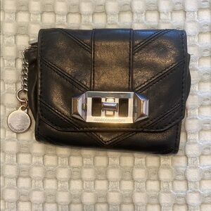Rebecca Minkoff Black Quilted Wallet with Turn-Lock Closure